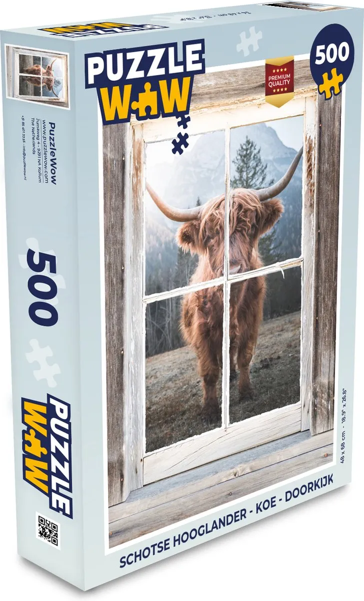 PuzzleWow Schotse Hooglander Legpuzzel 500 Stuks