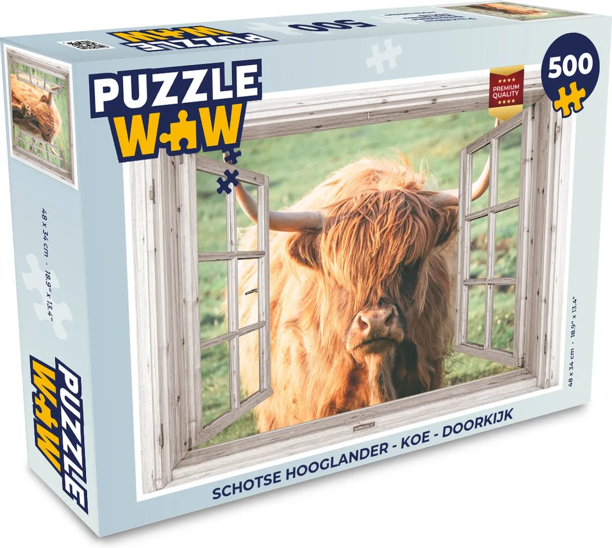 PuzzleWow Schotse Hooglander Legpuzzel 500 Stuks - Multicolor
