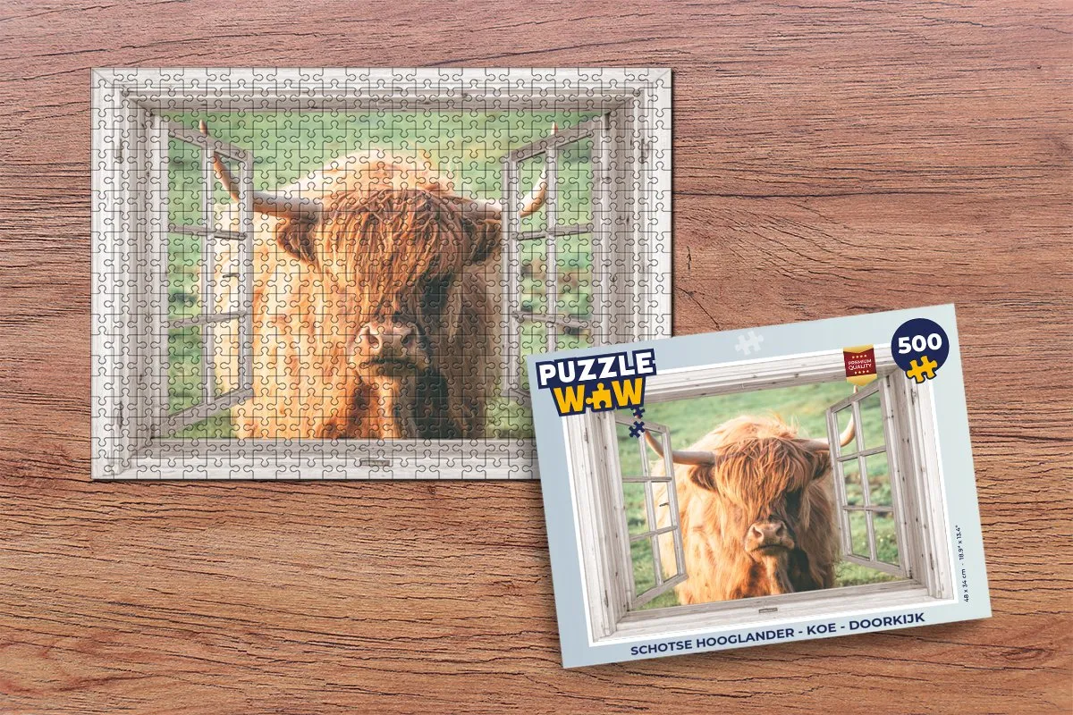 PuzzleWow Schotse Hooglander Legpuzzel 500 Stuks - Multicolor