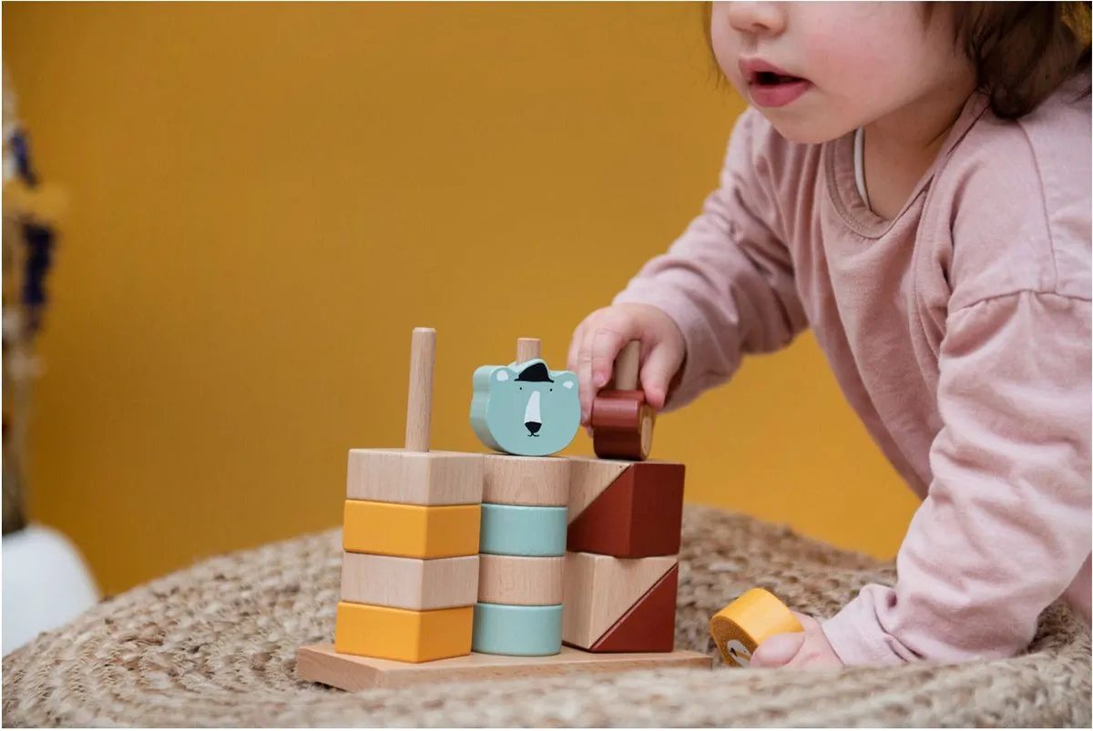 Trixie Houten Dieren Blokken Stapelaar - 15 Stuks - Multi