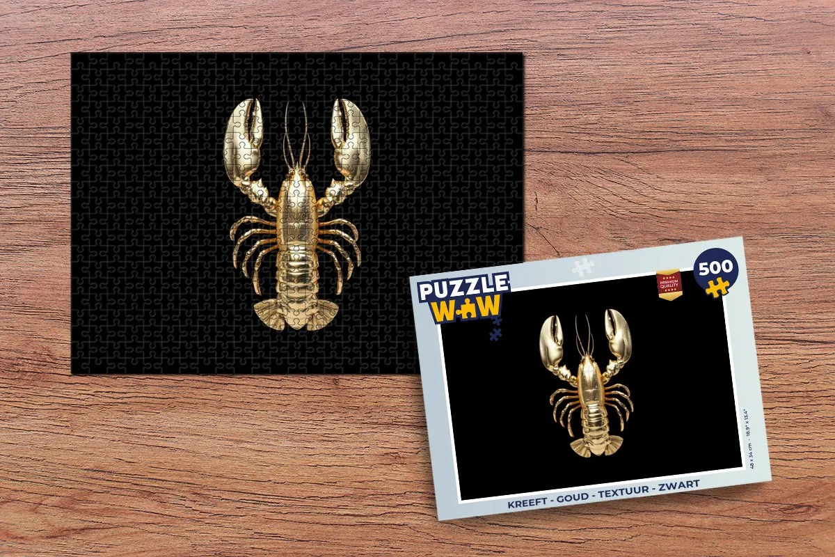 PuzzleWow Kreeft Puzzel 500 Stuks - Goud/Zwart