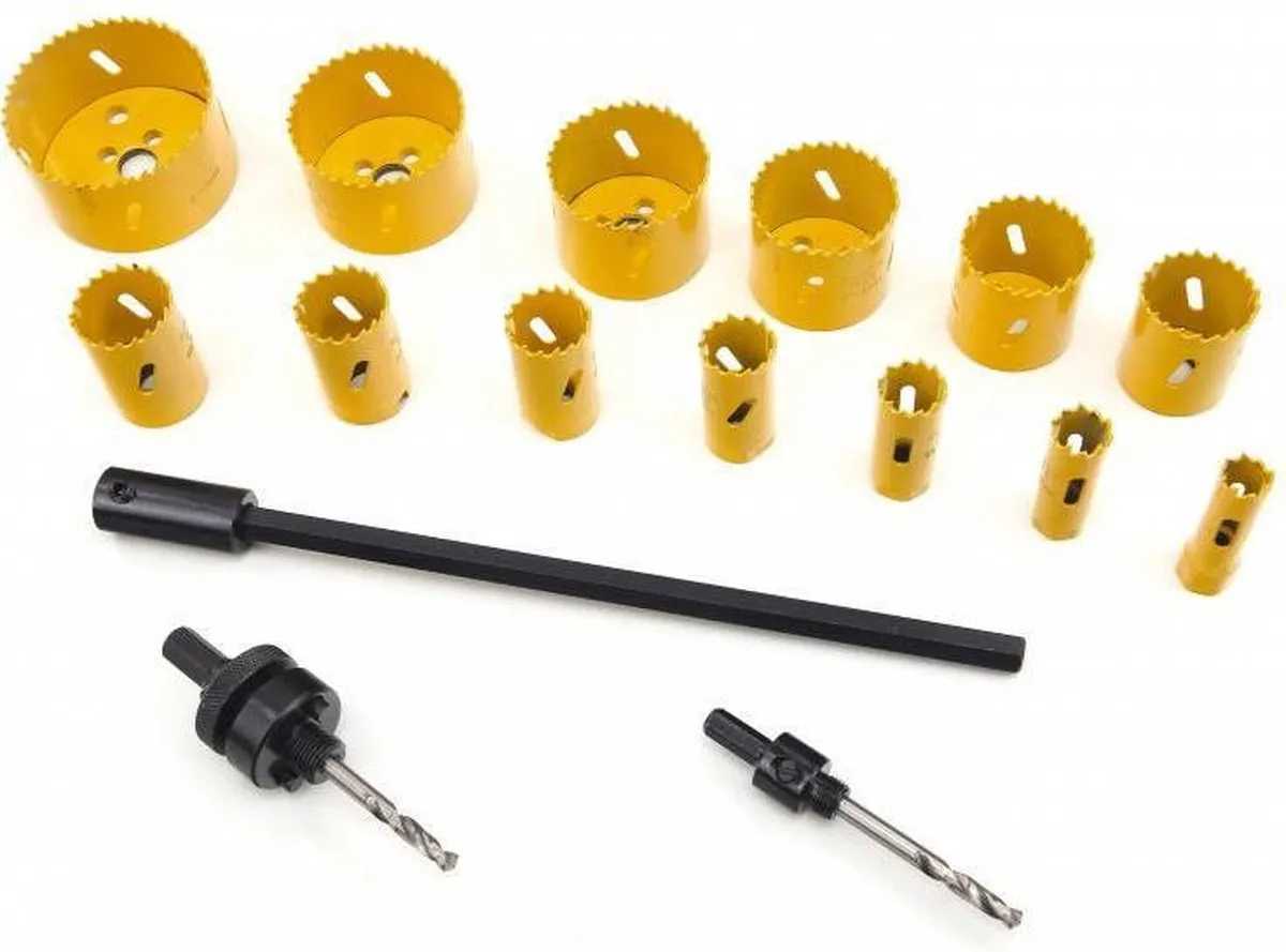 HBM Bi-Metaal Gatzagenset 16-delig - 16mm Boordiameter