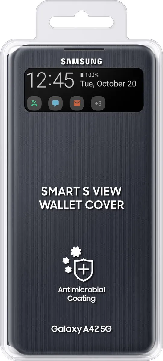 Samsung Smart S View Hoesje Galaxy A42 5G - Zwart