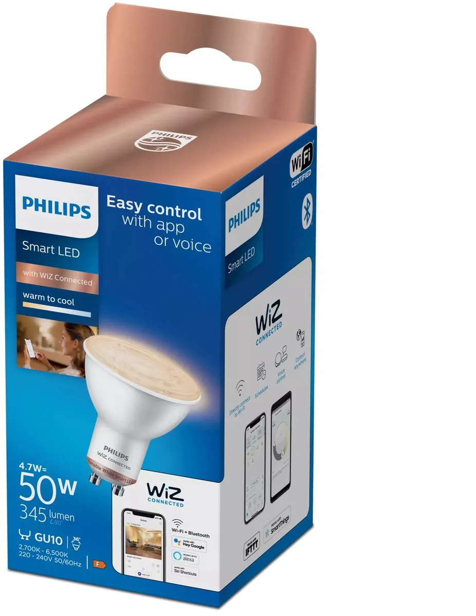 Philips Smart LED GU10 5W 400lm Spot - Wit - afbeelding 6 van 6
