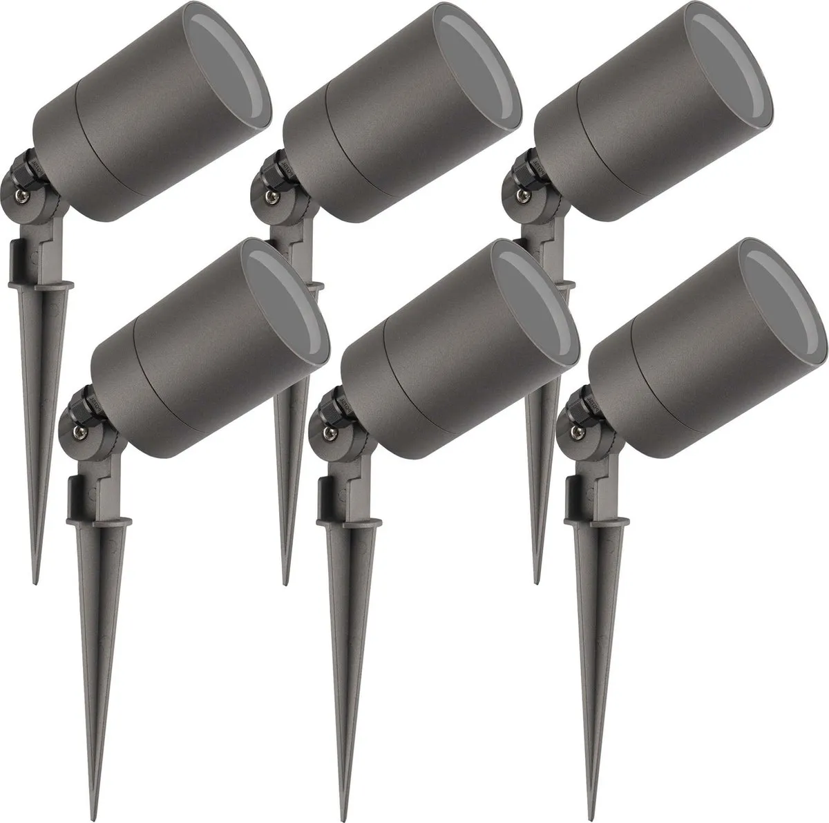 LEDVION 6x LED Prikspots Antraciet IP65 5W GU10