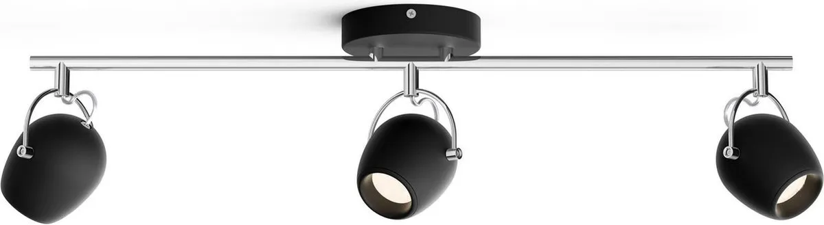 Philips Rivano Opbouwspot 3x4,3W 1200lm - Zwart