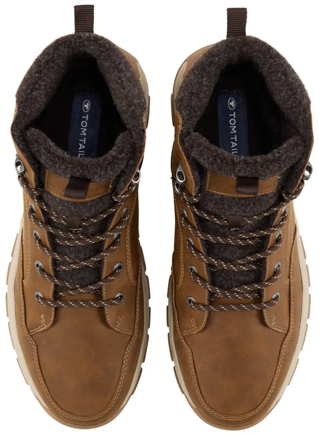 Tom Tailor - Waterdichte veterschoenen met voering - Maat 46 - cognac