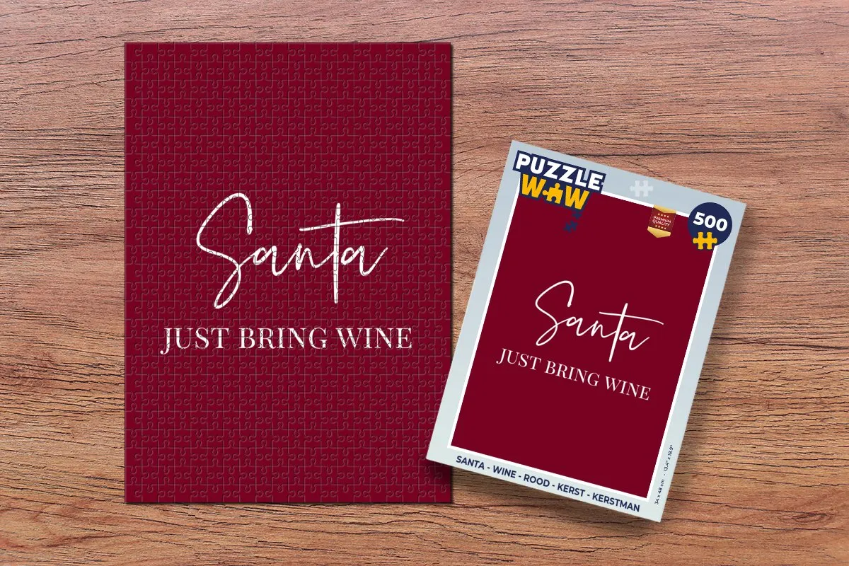 PuzzleWow Santa Wine Legpuzzel 500 Stuks - Rood