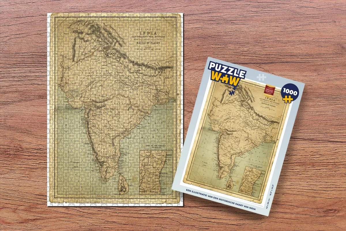 PuzzleWow Legpuzzel India 1000 Stuks - Multicolor