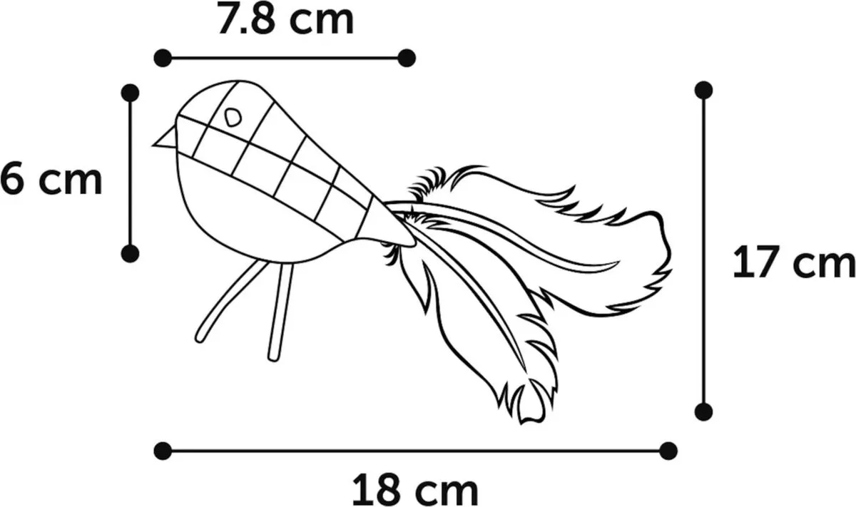 Flamingo Vinta Vogel + Veer Kattenspeelgoed - Beige