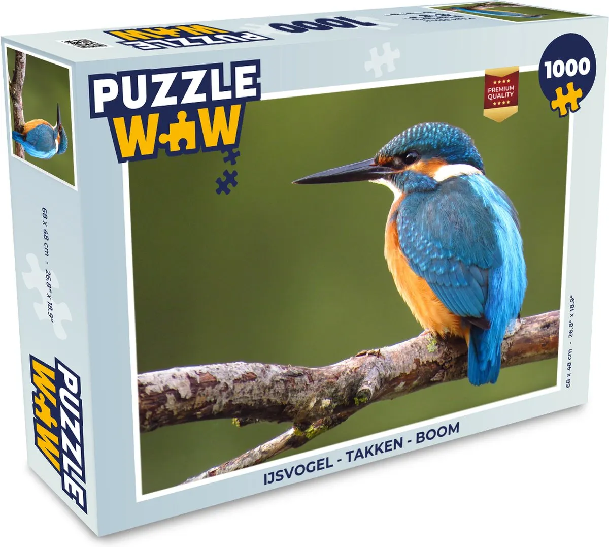 PuzzleWow IJsvogel Takken Boom Legpuzzel 1000 Stuks - Multicolor