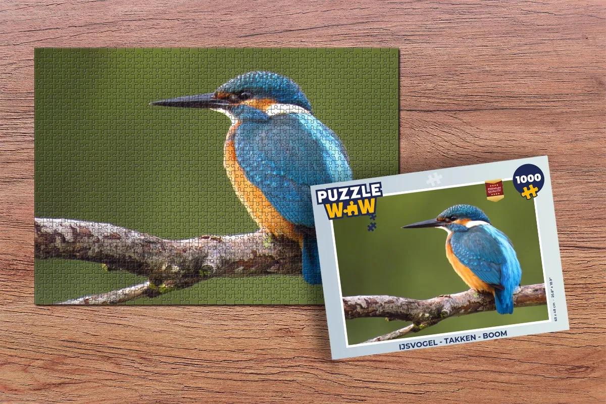 PuzzleWow IJsvogel Takken Boom Legpuzzel 1000 Stuks - Multicolor