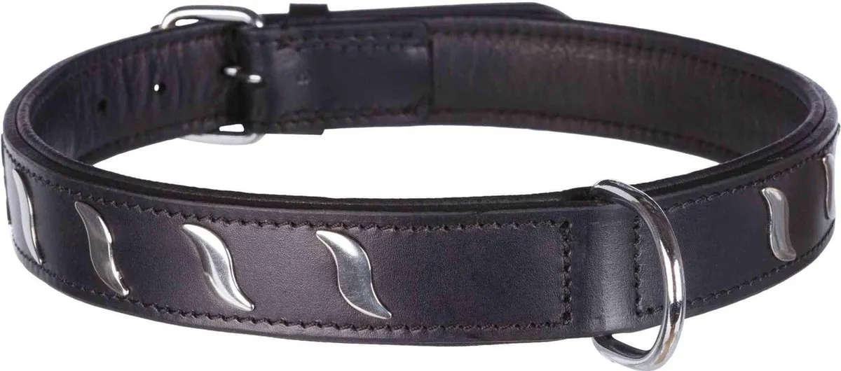 Trixie Halsband Active Leer M - Zwart