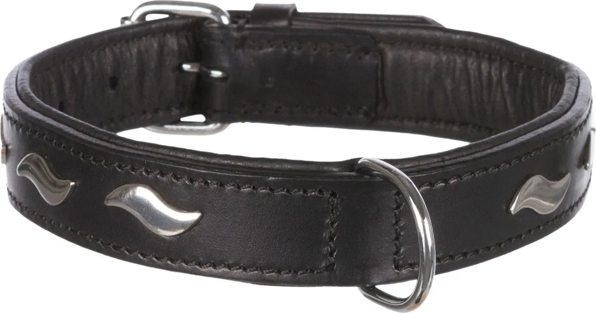 Trixie Halsband Active Leer M - Zwart - afbeelding 6 van 6