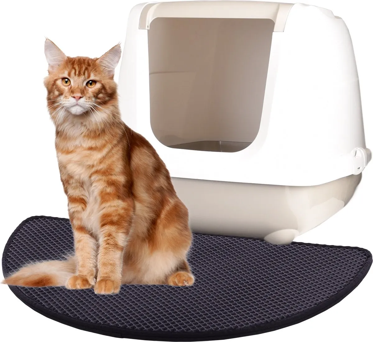 Flamingo Matz Kattenbakmat Zwart 65x40cm
