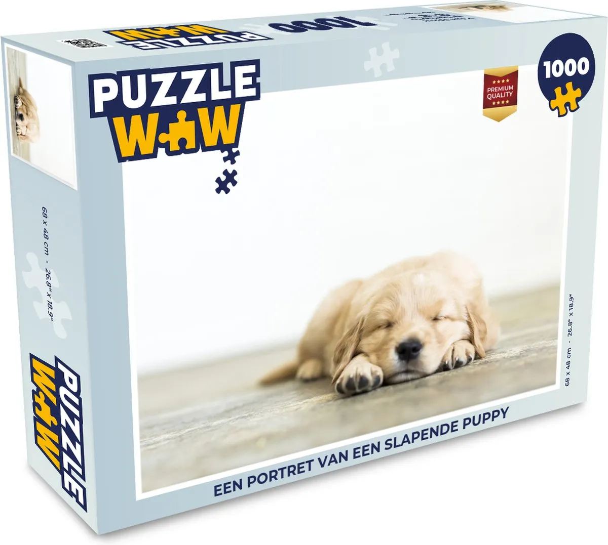 PuzzleWow Legpuzzel Een Portret van een Slapende Puppy 1000 Stuks