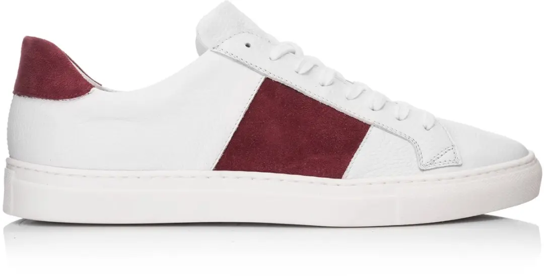 Omnio velo val sneakers heren wit leer / rood suède