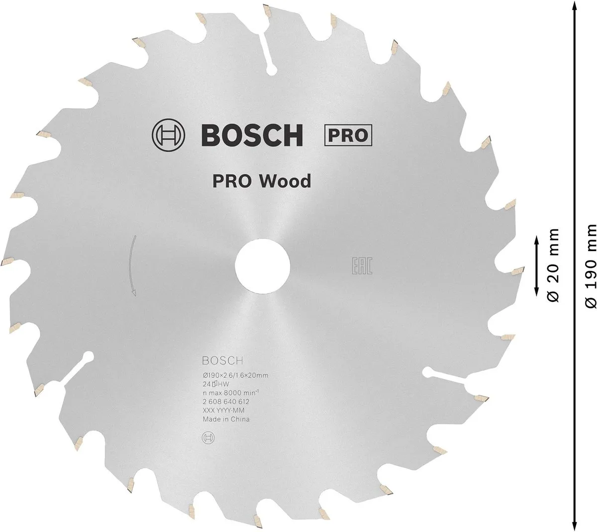 Bosch Professional Cirkelzaagblad Optiline 190mm Hout - 24 Tanden