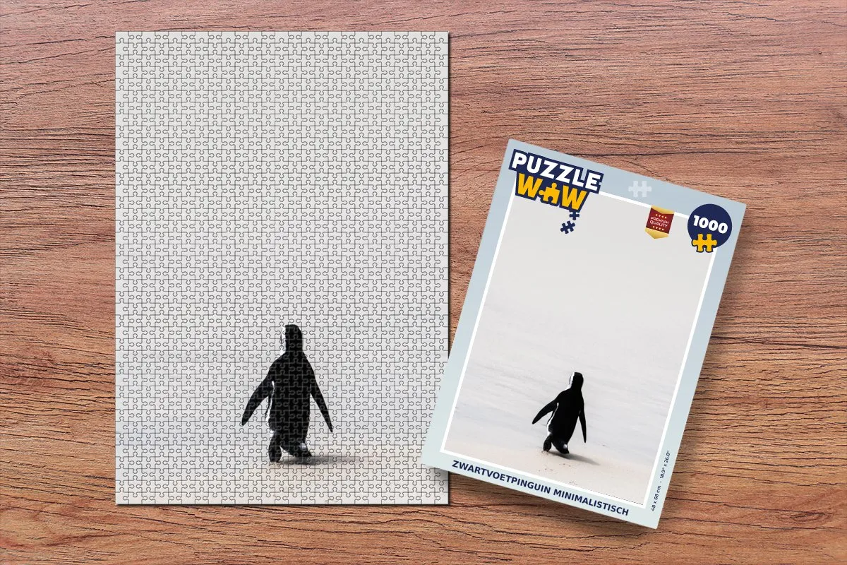 PuzzleWow Minimalistisch Pinguïn Legpuzzel 1000 Stuks - Multicolor