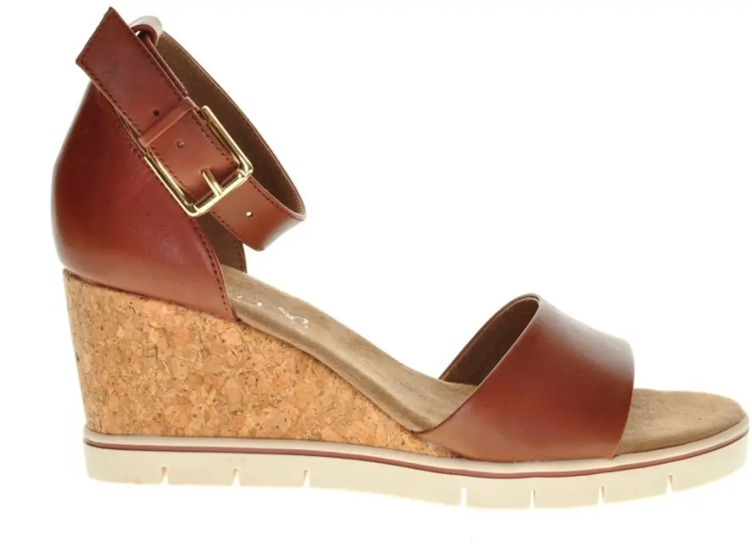 Caprice Sandalen Sleehak Cognac Leder maat 36