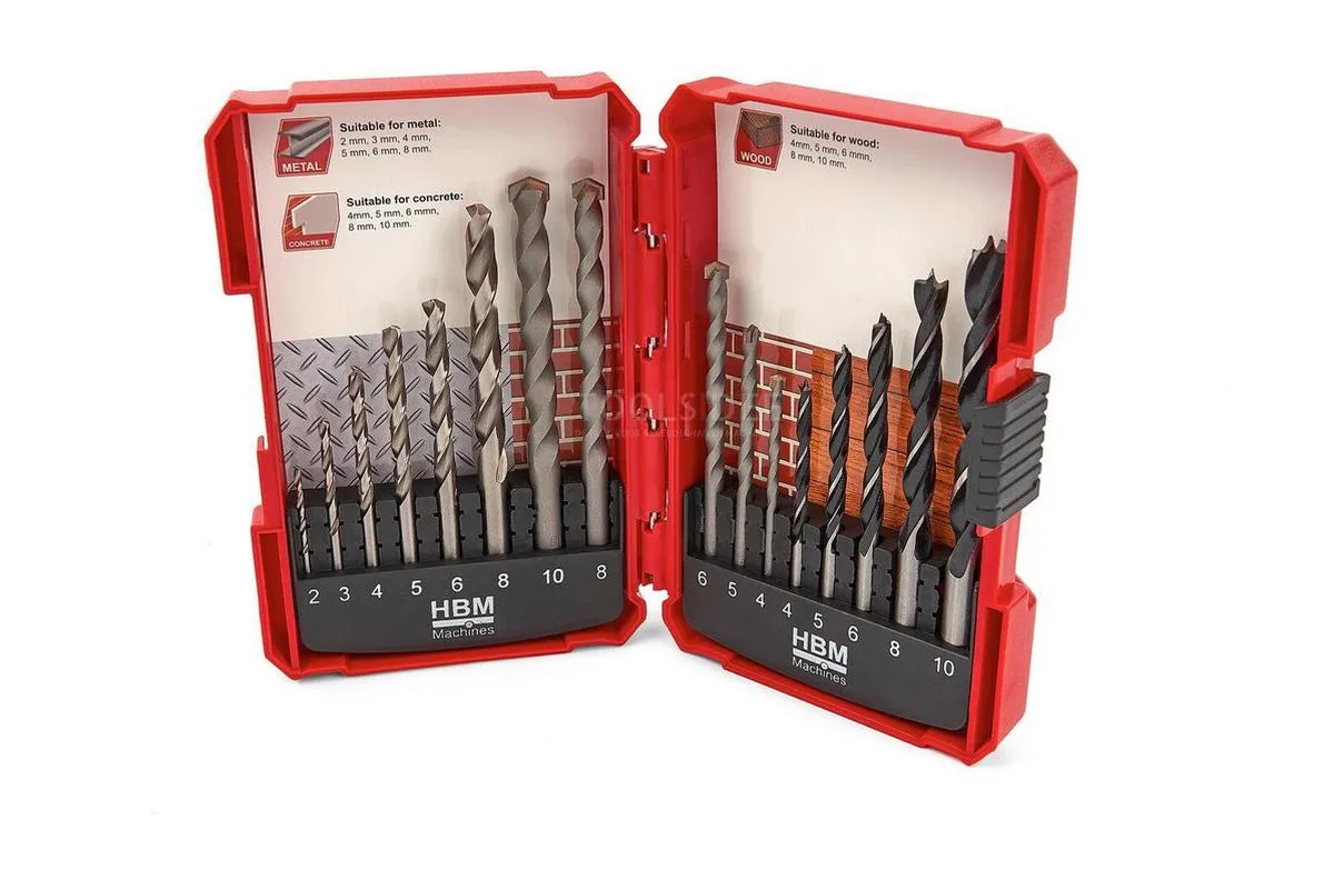HBM 16-delige Borenset - Beton/Hout/Metaal