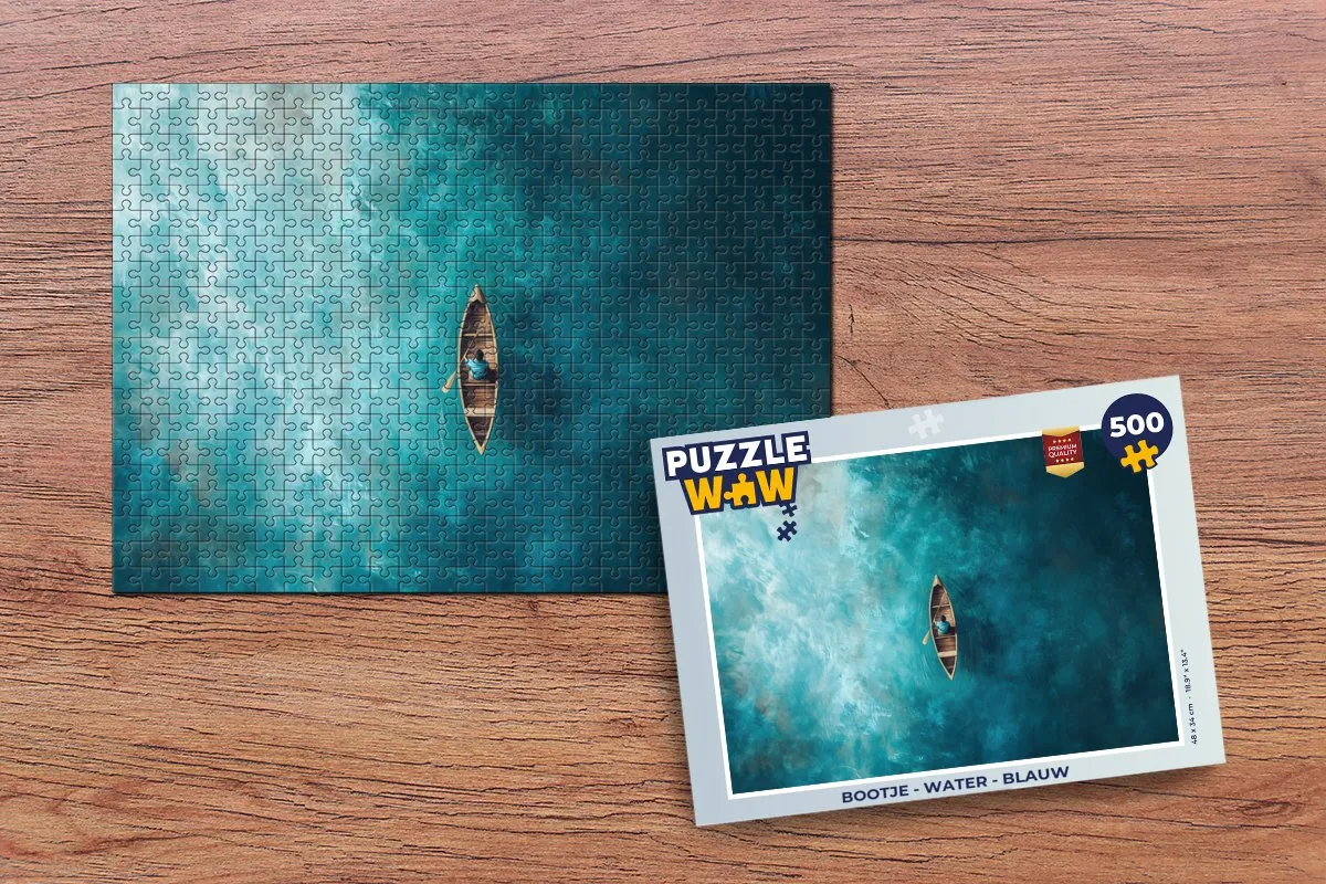 PuzzleWow Bootje Puzzel 500 Stuks - Blauw