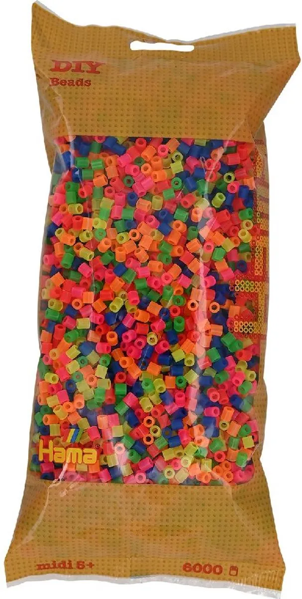 Hama Strijkkralen Neon 6000 - 51 Stuks - 4 Kleuren