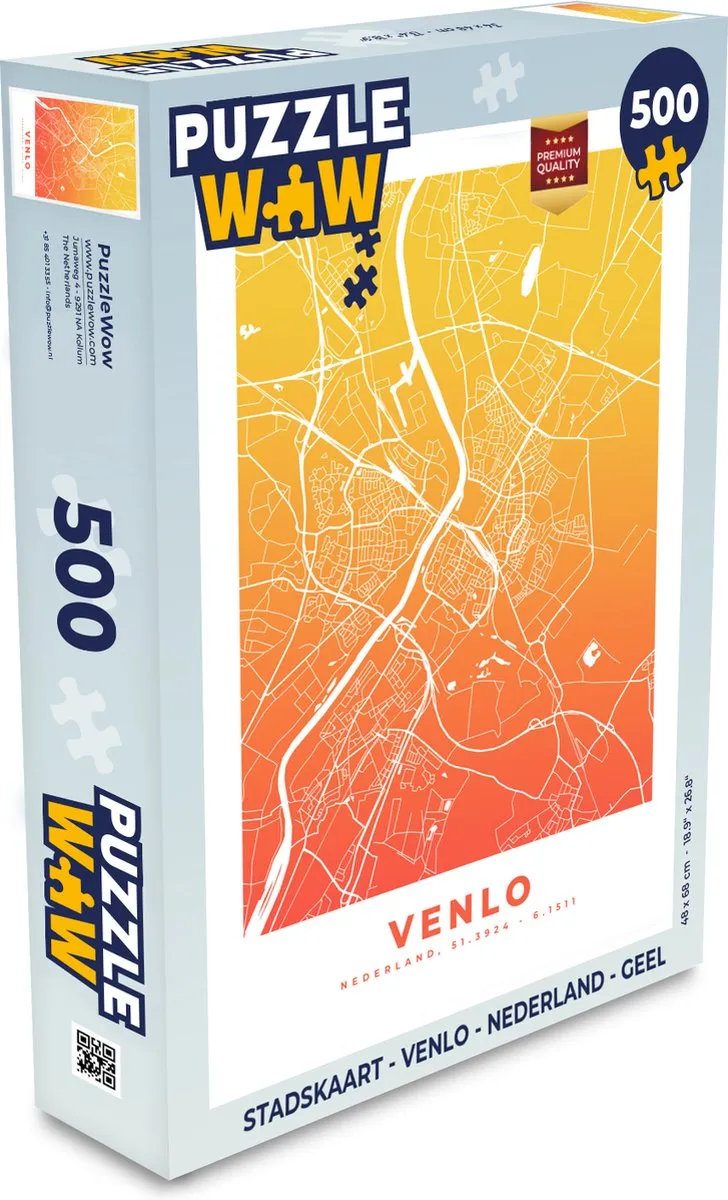 PuzzleWow Stadskaart Venlo Nederland Legpuzzel 500 Stuks