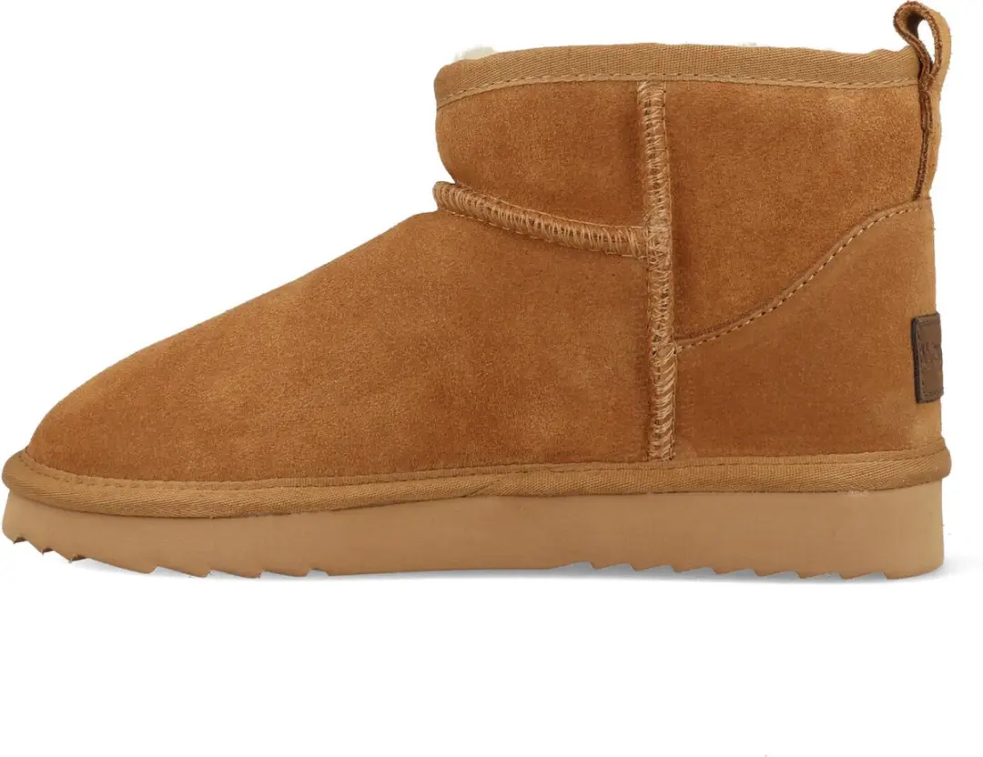 Warmbat Durack Wom Suede Boot Zip Cogn Dames Pantoffels - Cognac - 36 - afbeelding 5 van 6