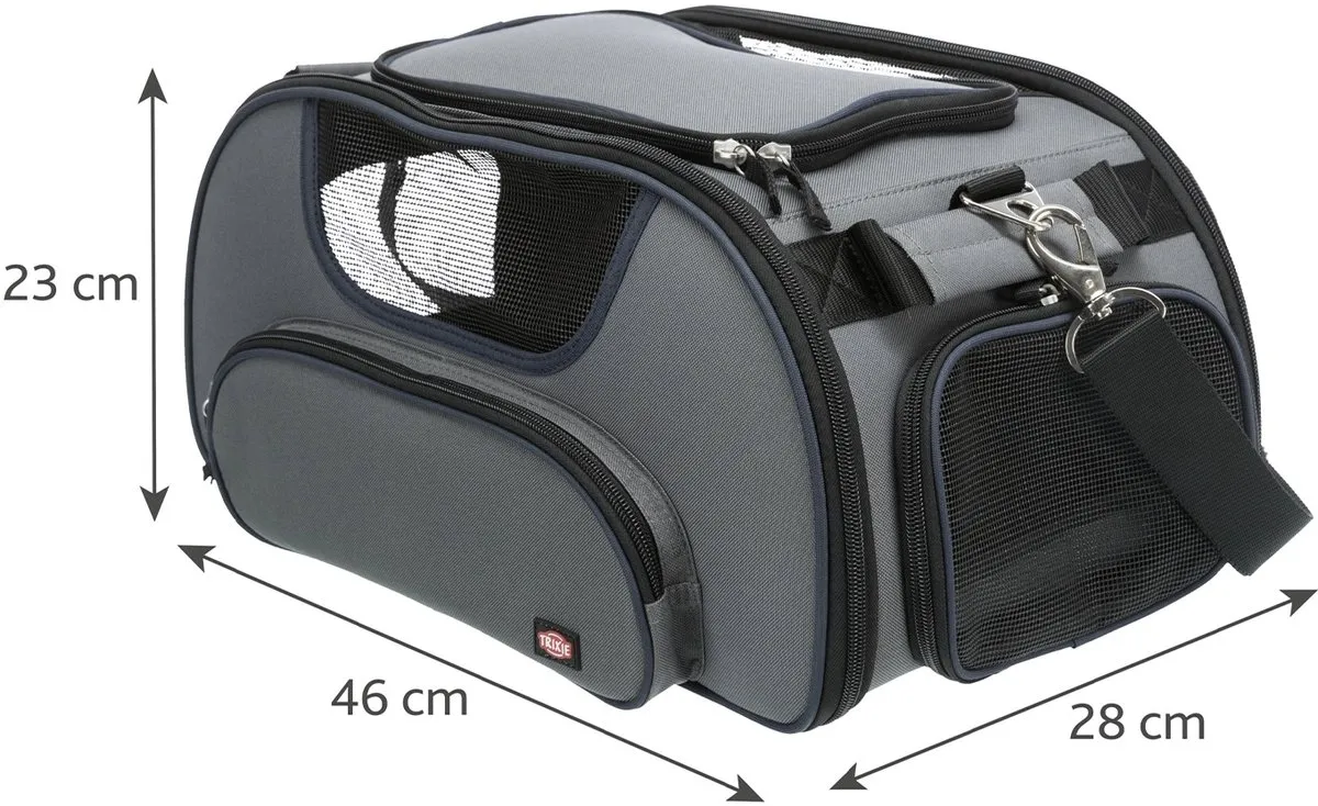 Trixie Vliegtuigtas Wings Hondendraagtas 46x28x23cm - Grijs/Blauw