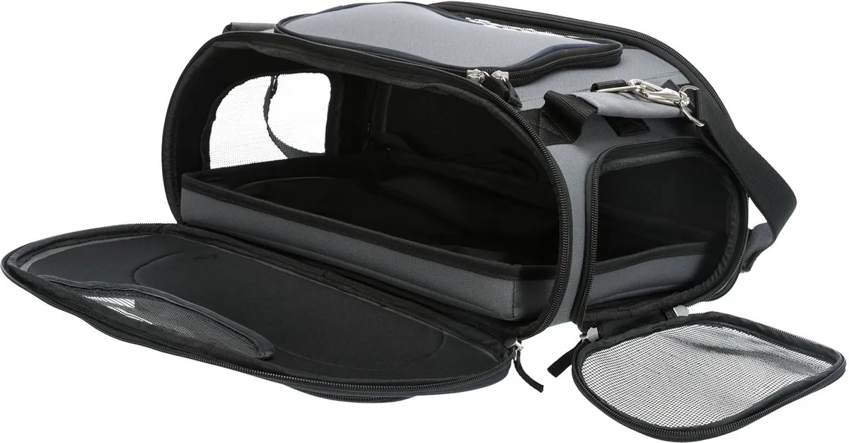 Trixie Vliegtuigtas Wings Hondendraagtas 46x28x23cm - Grijs/Blauw - afbeelding 6 van 6