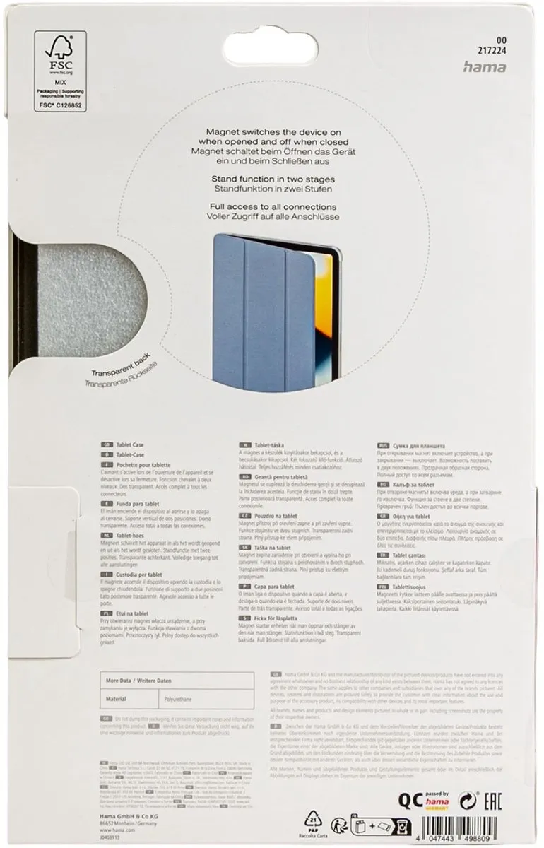 Hama Fold Clear Tablethoes iPad 10.9 11