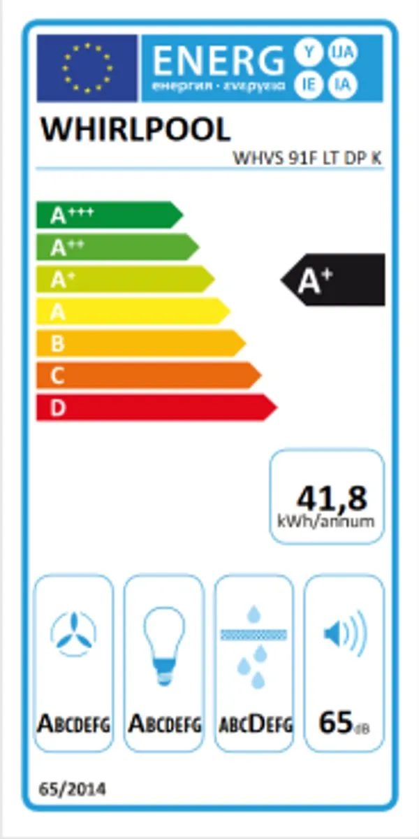 Whirlpool WHVS 91F LT DP Afzuigkap 570m³/u - Zwart