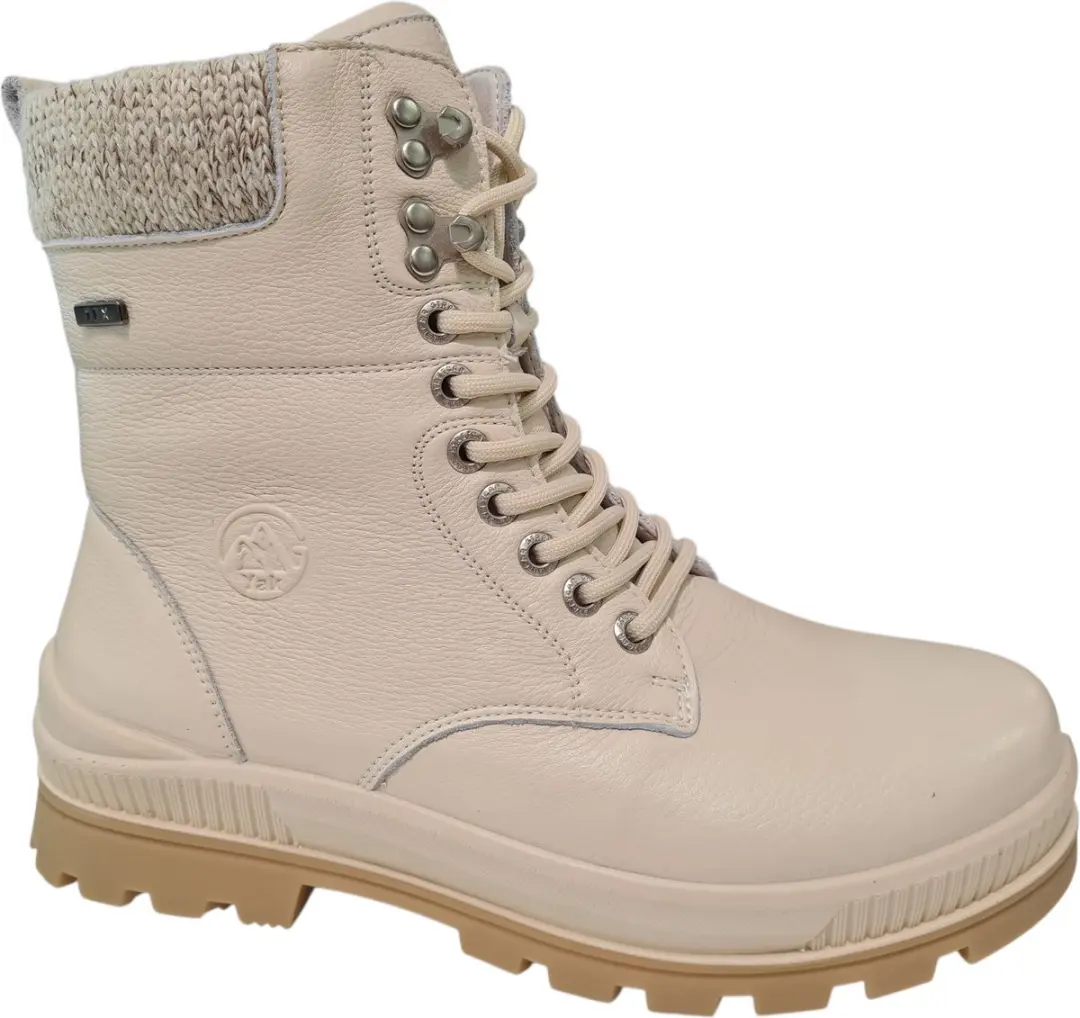 G Comfort Offwhite Leren Dames veterboots