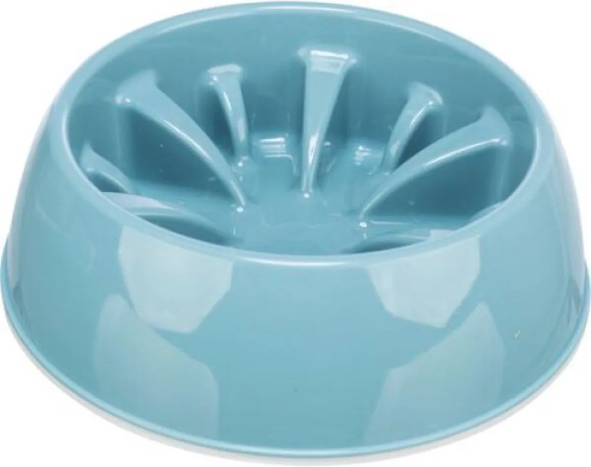 Trixie Slowfeeding Voerbak Blauw Ø25cm