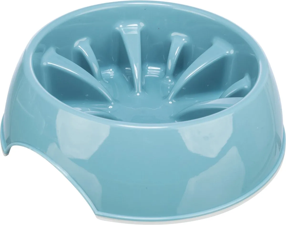 Trixie Slowfeeding Voerbak Blauw Ø25cm