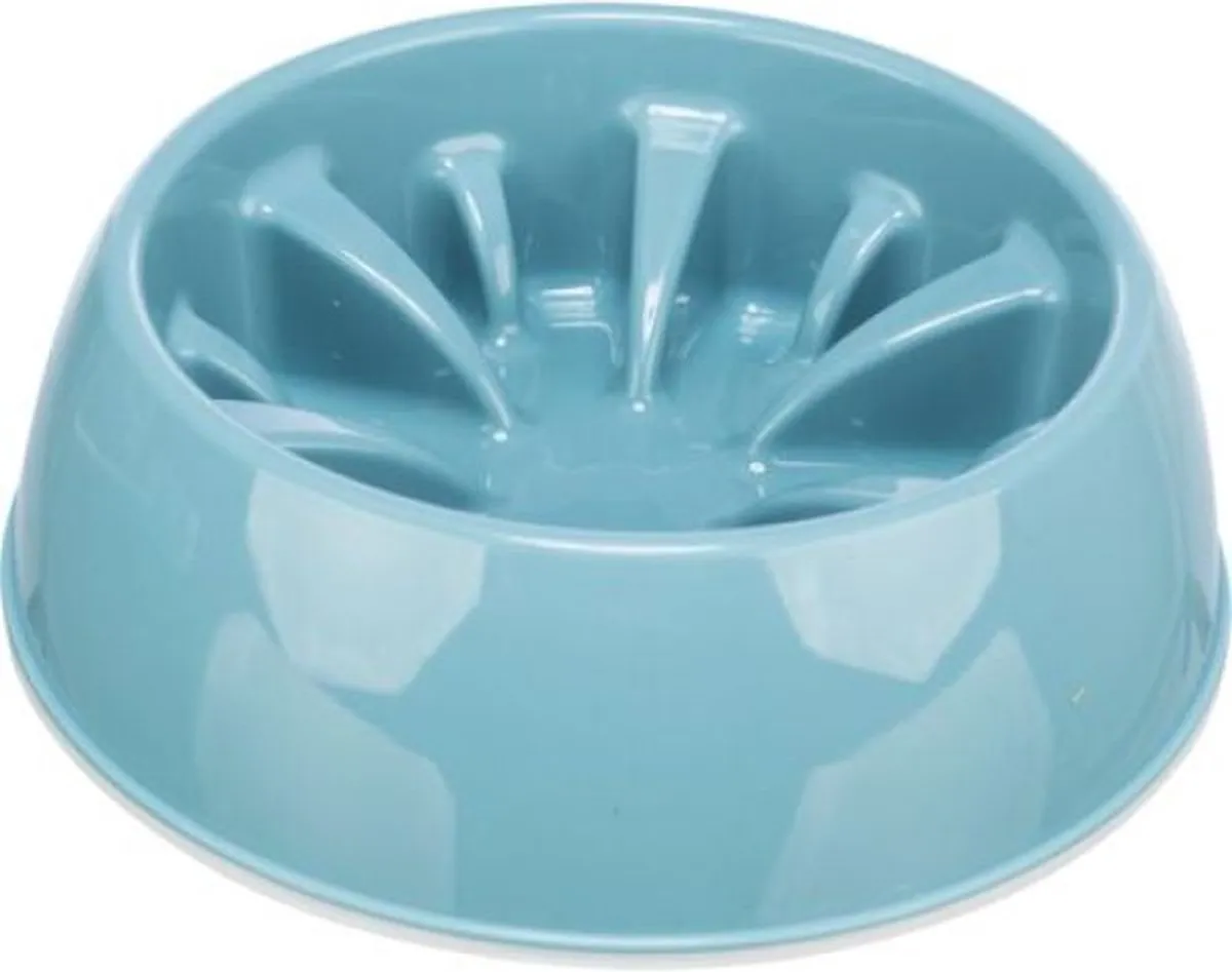 Trixie Slowfeeding Voerbak Blauw Ø25cm