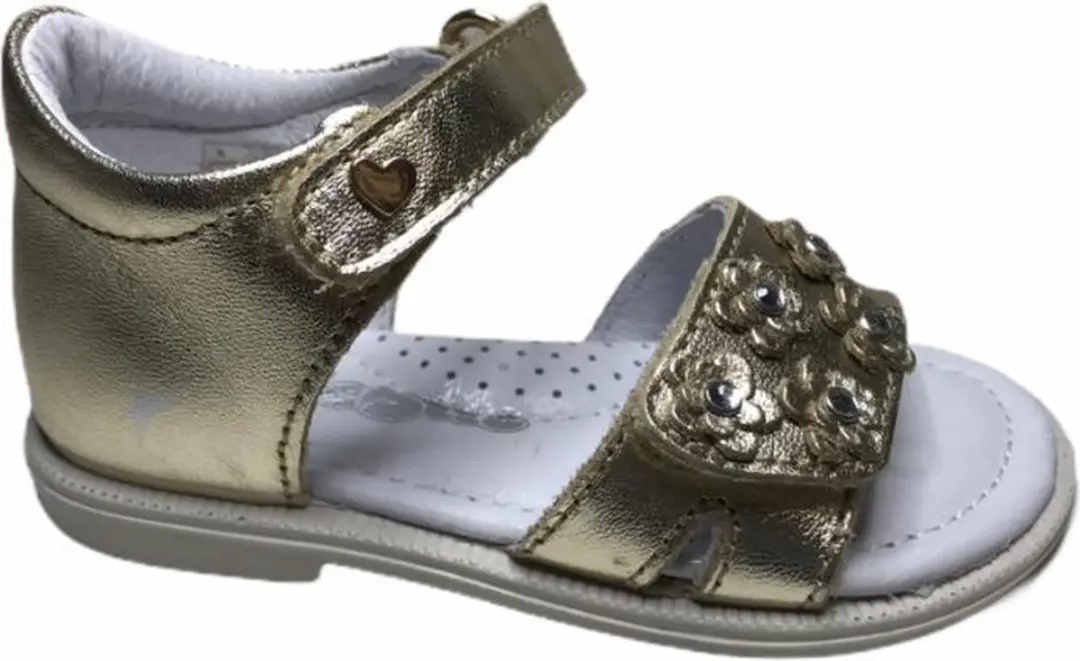 Falcotto bloempjes velcro sandalen 1635 goud  mt 24