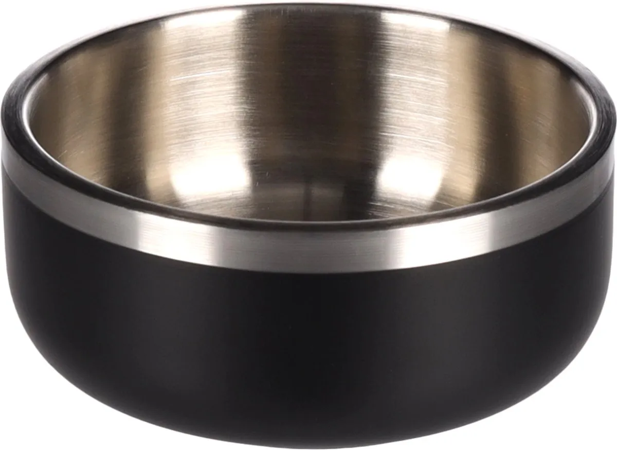 Flamingo Lora Eet- en Drinkbak Honden - Ø15,2cm 775ml - Inox Zwart & Zilver