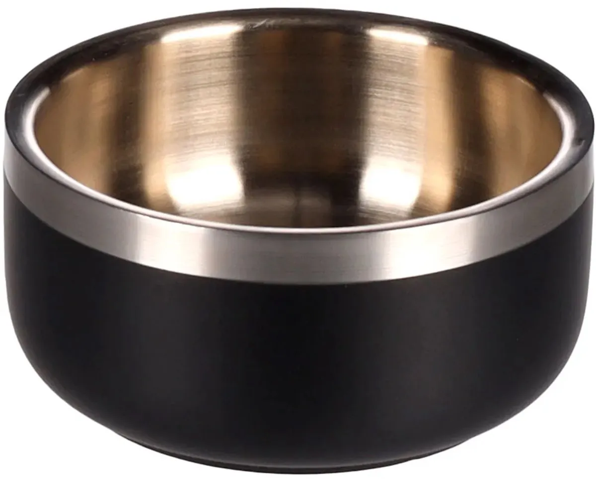 Flamingo Lora Eet- en Drinkbak Honden - Ø15,2cm 775ml - Inox Zwart & Zilver