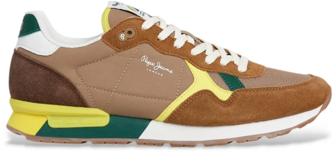 Pepe Jeans Brit Colors Bruin Leren Sneakers