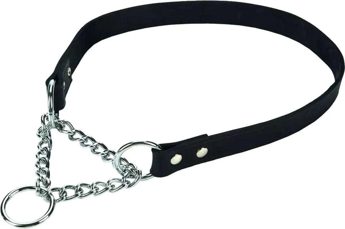 Beeztees Wurghalsband met ketting 55cm x 25mm - XL - Zwart