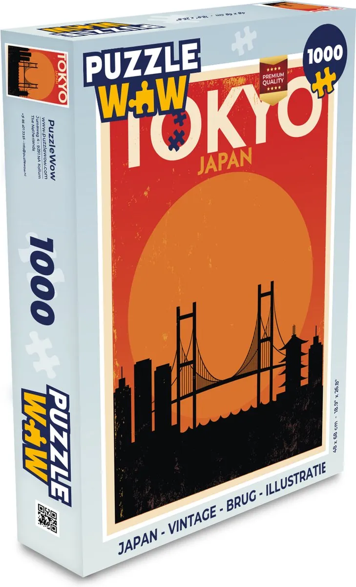 PuzzleWow Vintage Brug Legpuzzel 1000 Stuks