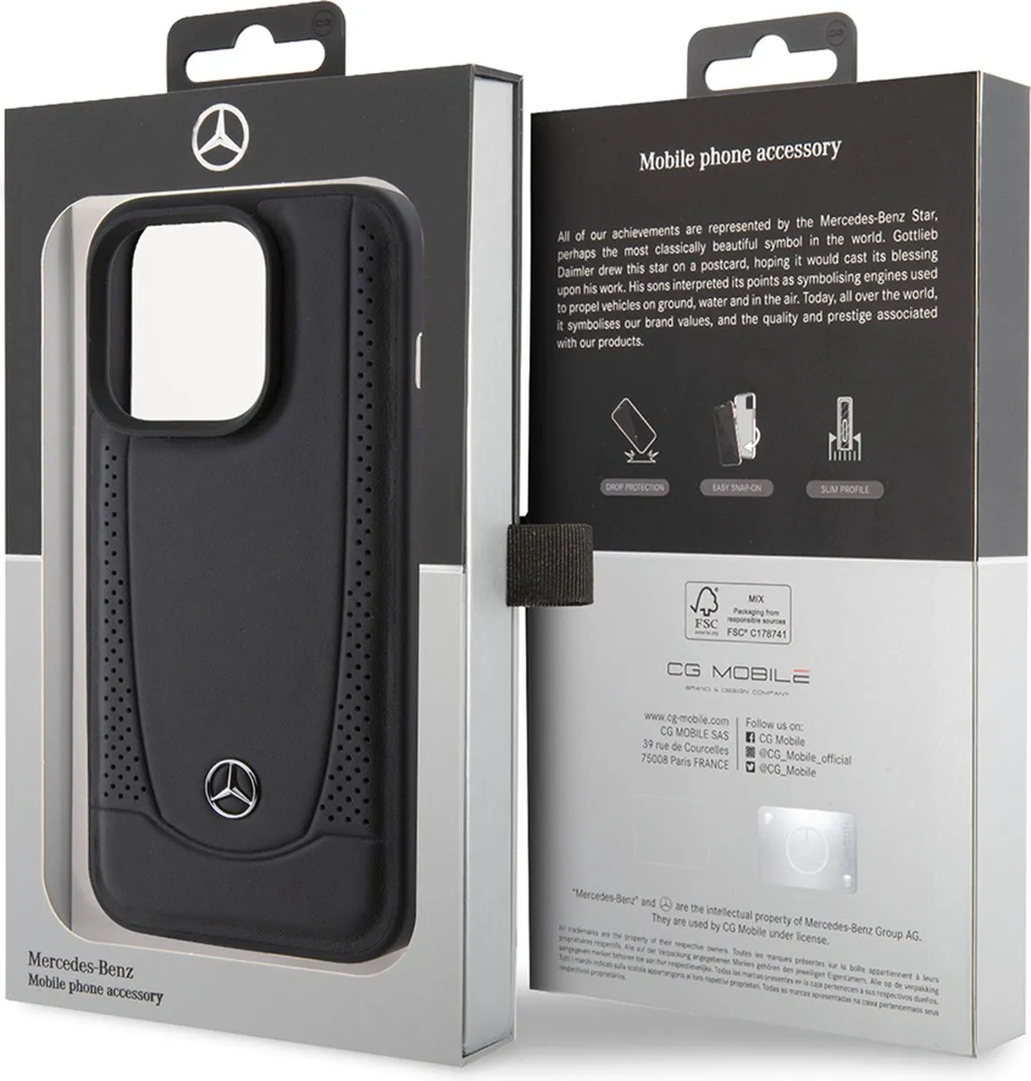 Mercedes-Benz iPhone 15 Pro Max Hoesje - Effen Zwart