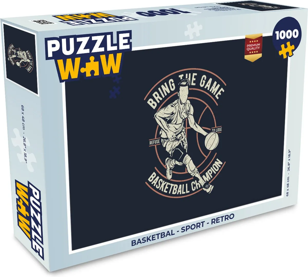 PuzzleWow Basketbal Retro Legpuzzel 1000 Stuks
