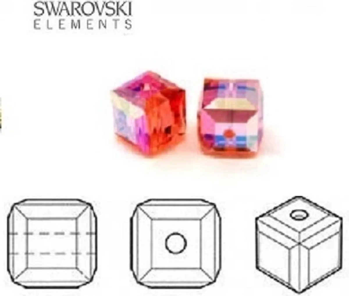 Swarovski Elements Kubus Kralen 5601 6mm