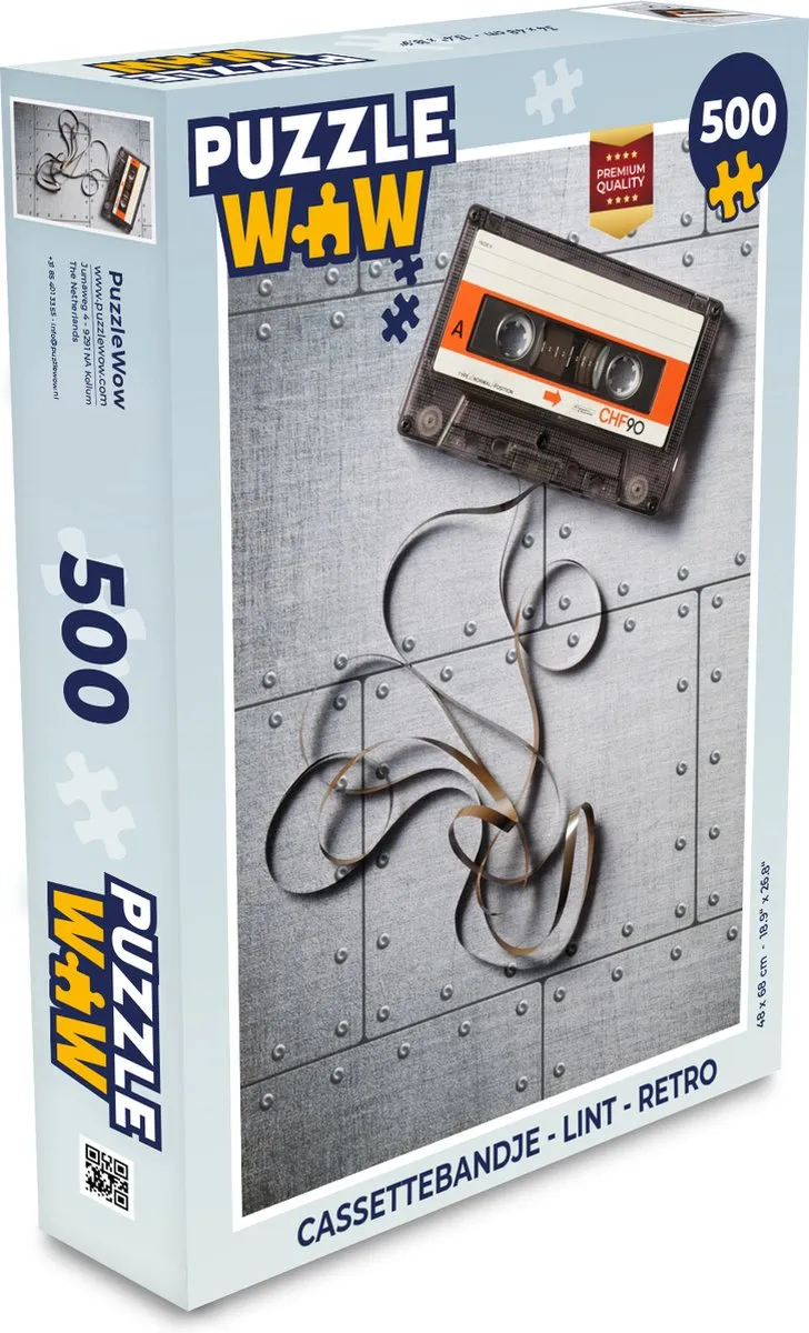 PuzzleWow Cassettebandje Legpuzzel 500 Stuks