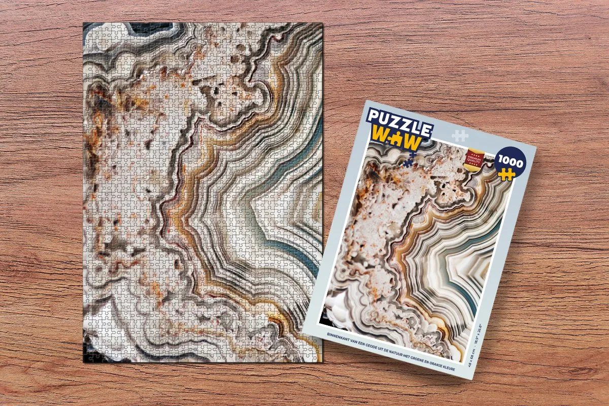 PuzzleWow Edelsteen Marmerprint Legpuzzel 1000 Stuks - Multicolor