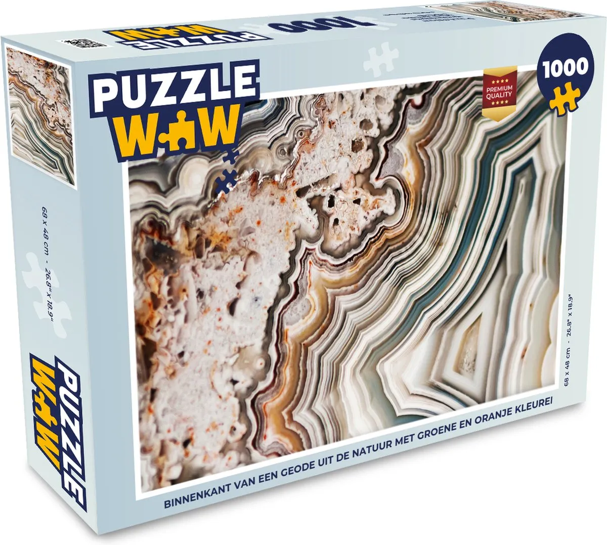 PuzzleWow Edelsteen Marmerprint Legpuzzel 1000 Stuks