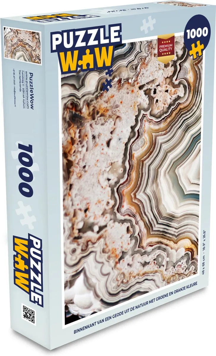 PuzzleWow Edelsteen Marmerprint Legpuzzel 1000 Stuks - Multicolor
